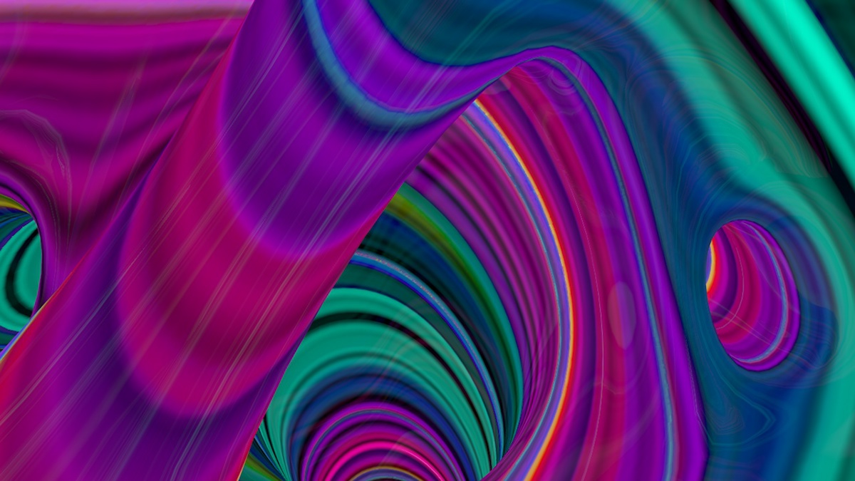 3D trippy striped colours vibrant video