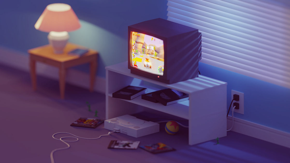 blender Isometric 3D lowpoly gameboy windows vintage Retro memories