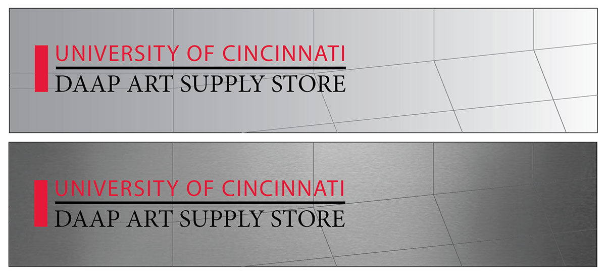 wayfinding uc daap University of Cincinnati cafe Bookstore supply store map Signage