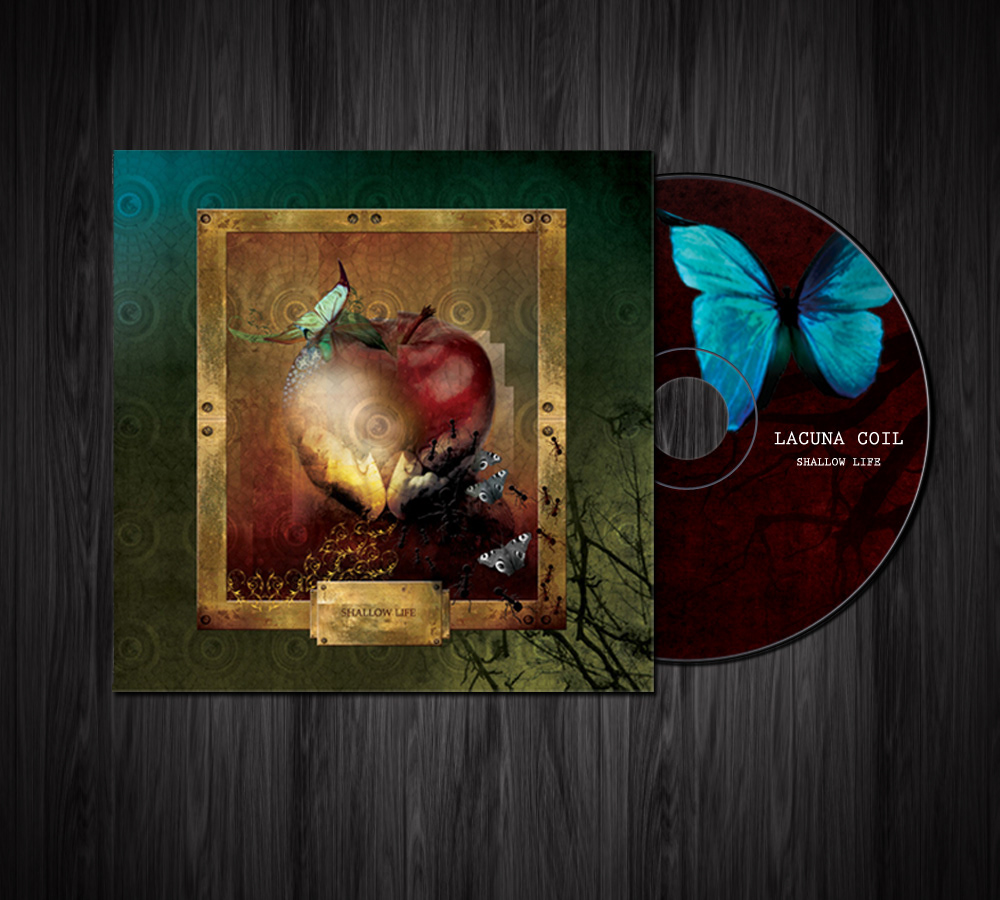 album art package design  digital illustration photoshop Lacuna Coil bands CD cover Photo Manipulation 