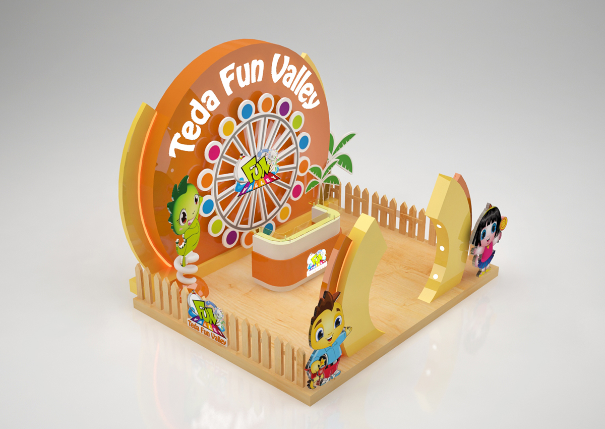 booth tida valley kids colours design Diecut wood portable