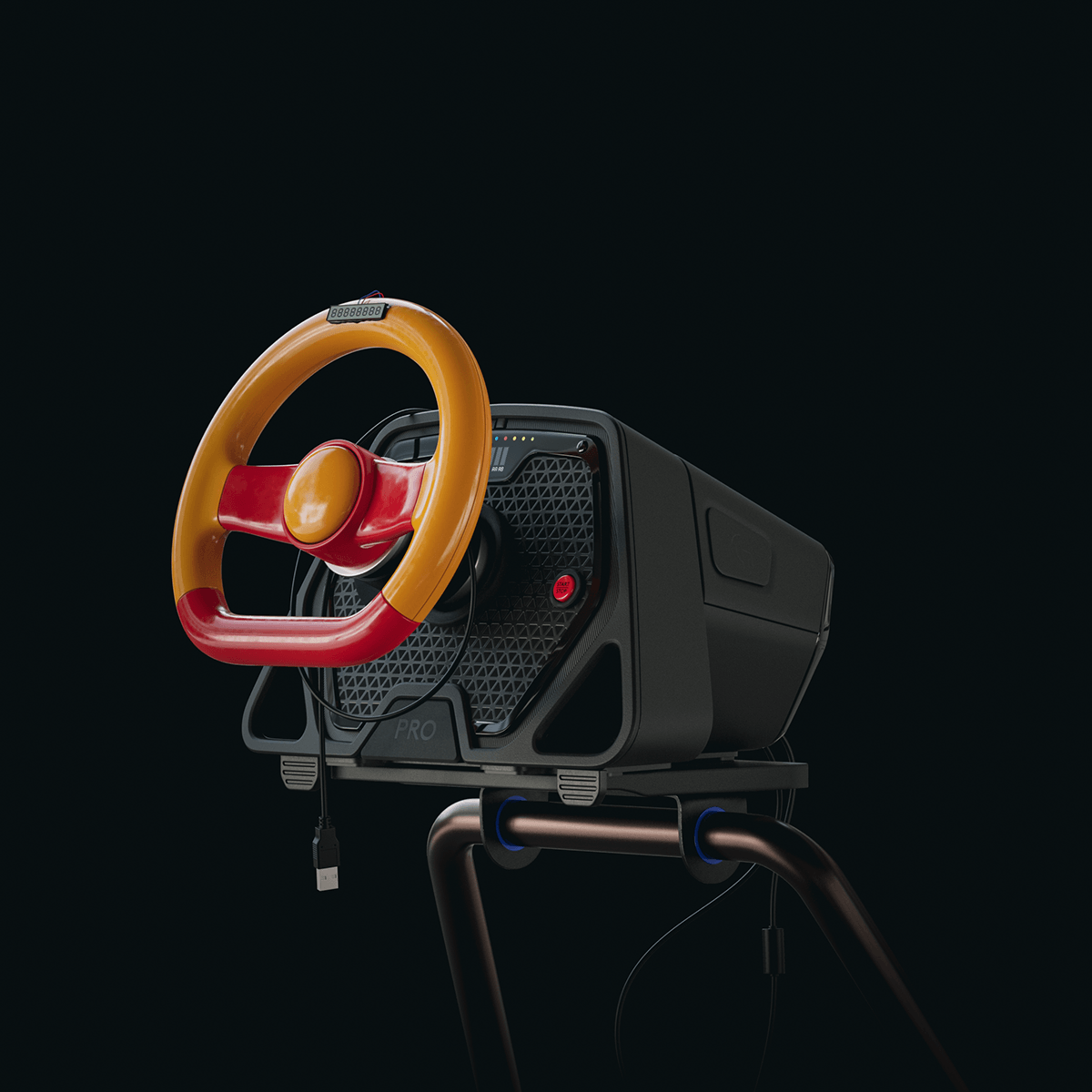 CGI sim racing blender automotive   rendering 3D Parody Logitech steering wheel toy