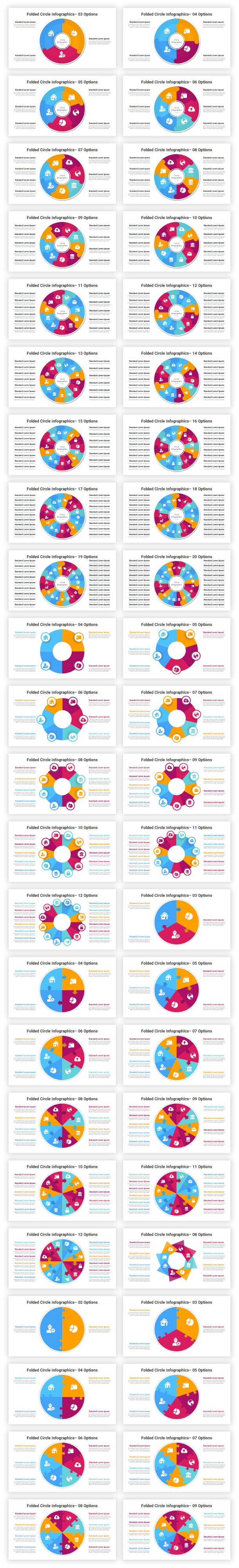 Folded Circle Infographics PowerPoint Diagrams Template - 1