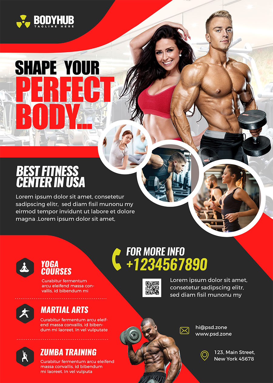 Advertising  fitness flyer free psd gym Health marketing   photoshop psd