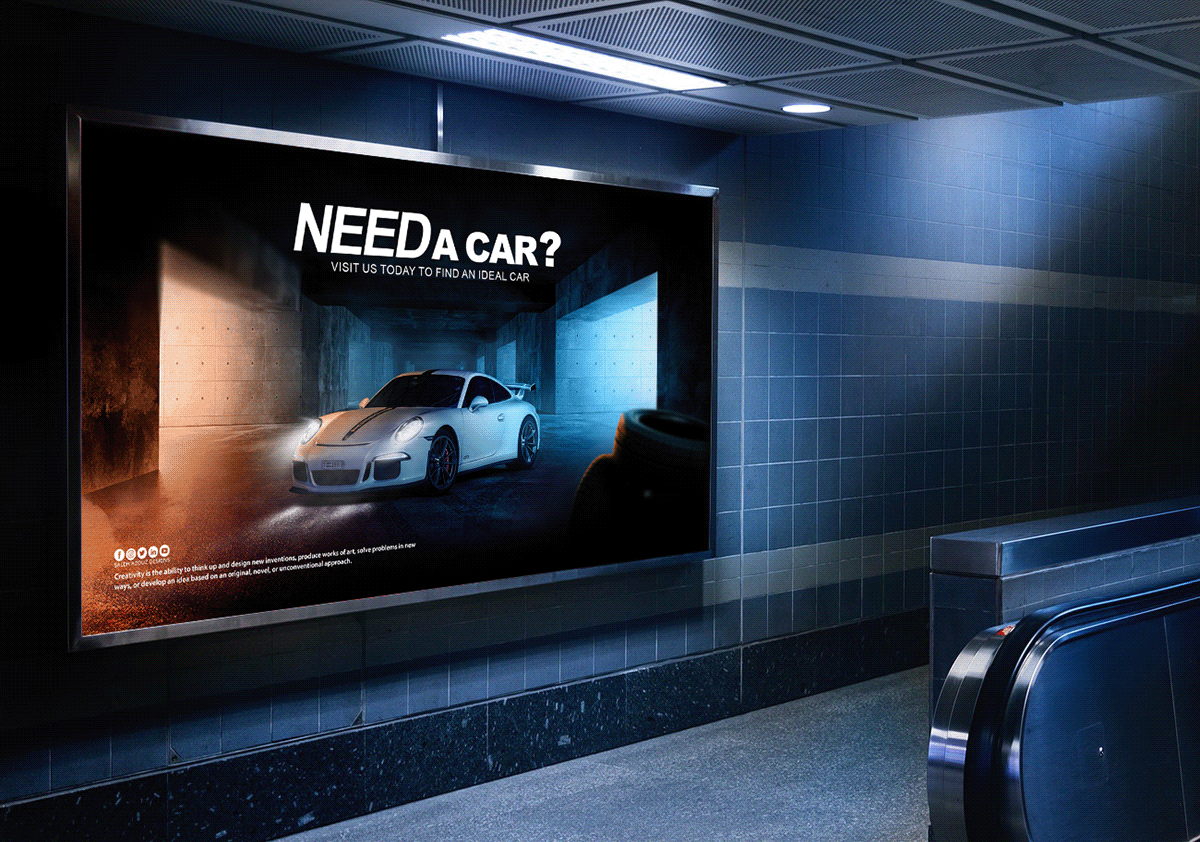 Advertising  automotive   car design Digital Art  light manuplation poster retouch visual design