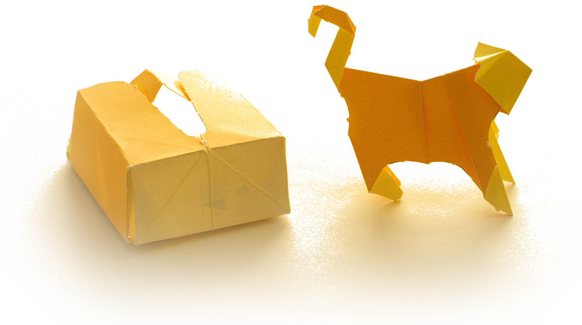 origami  aérogramme postcard animals dog Cat squirrel