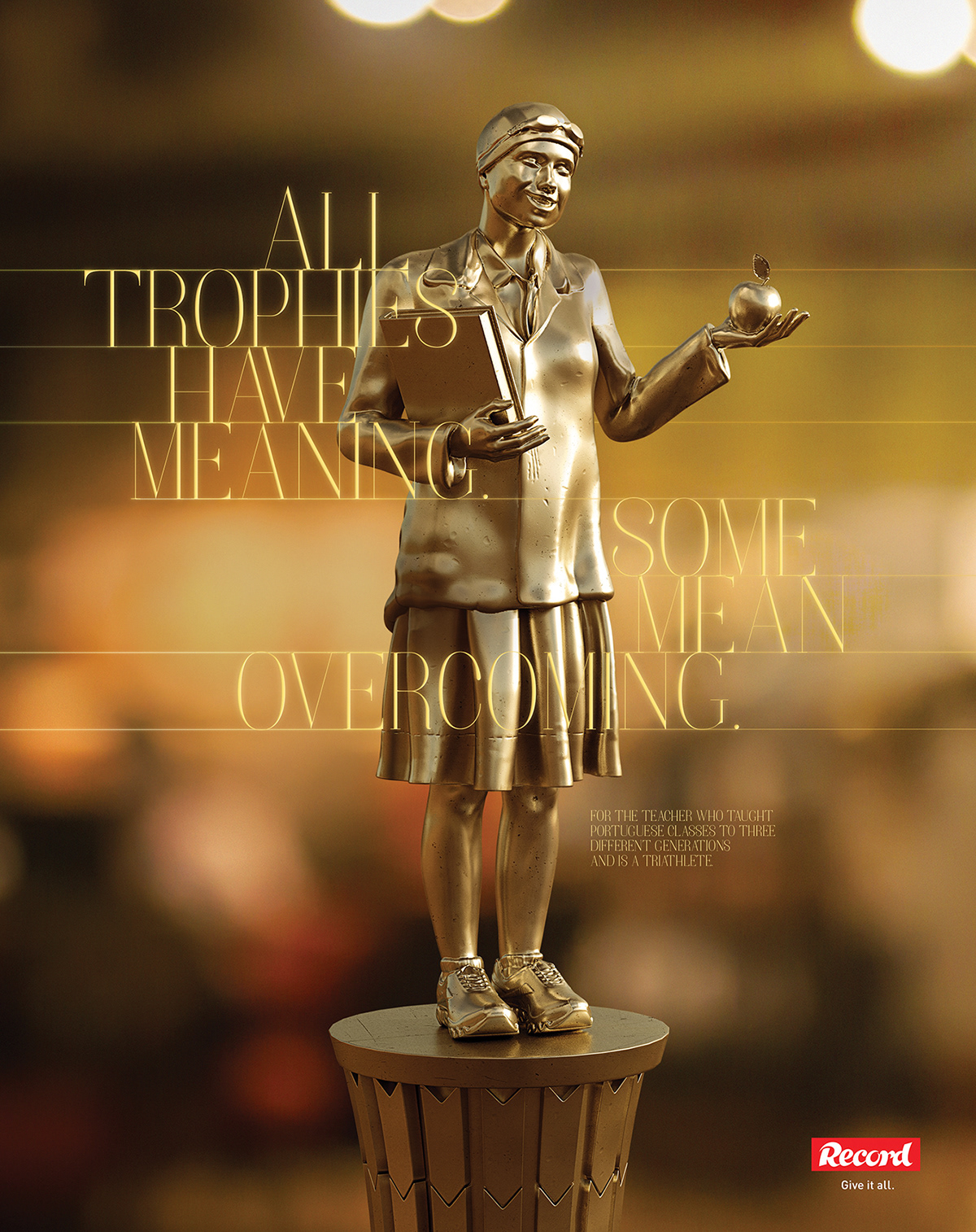 design gold statue record newspaper statues