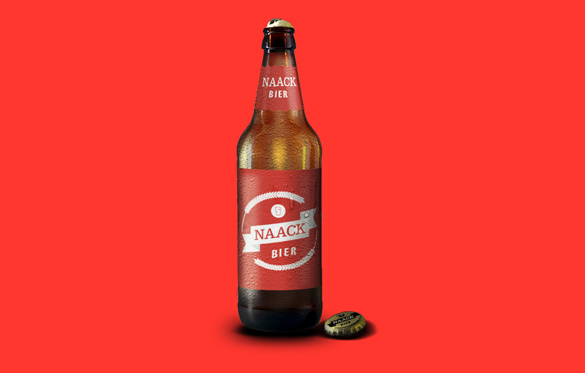 naack Bier beer logo visual identy bottle stationary