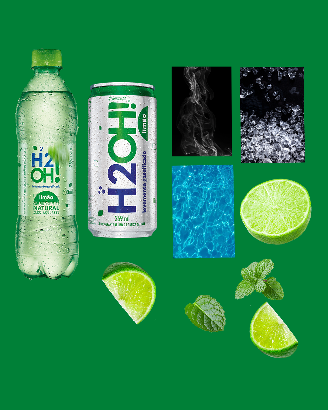 H2Oh design bebidas limão publicidad design gráfico graphic design  designbebidas