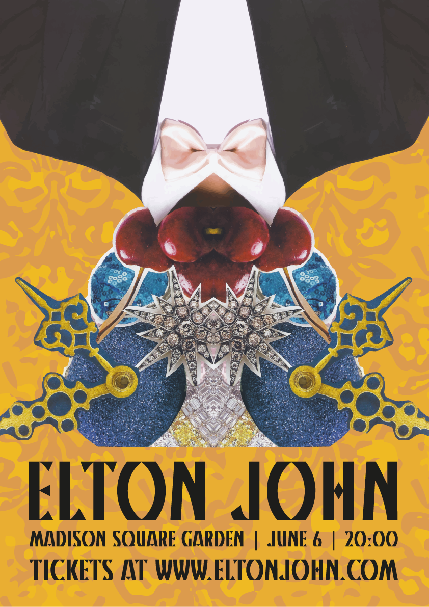elton john brand CD's disc england Cat jentelman music brand vinyl sir color collage montage photomontage