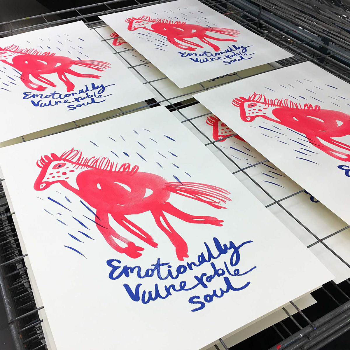 poster horse red lettering silkscreen printmaking print design  Poster Design Drawing  animal