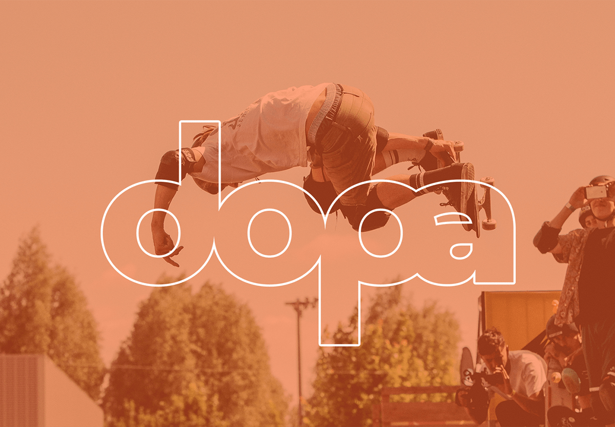 branding  Dopa Dopamine identity ornage visual wordmark