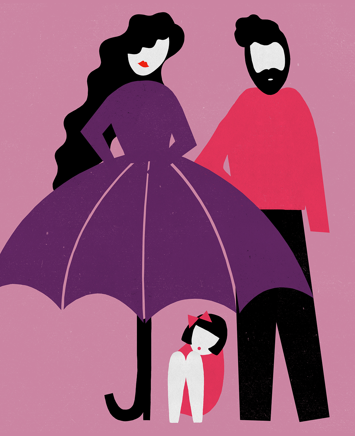 editorial minimal French psychology magazine Editorial Illustration Colourful  couple france portrait