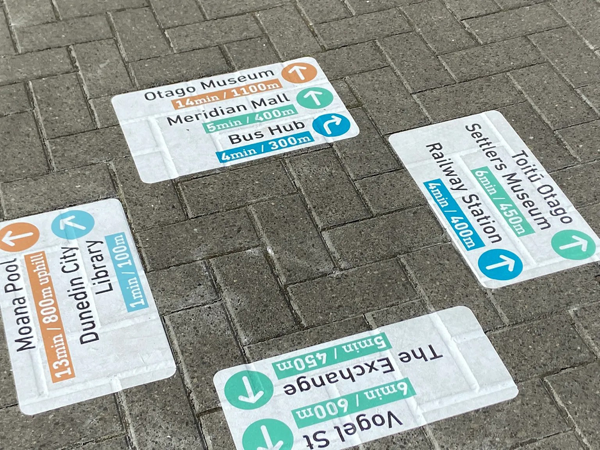 cartography map wayfinding Transit pedestrian mode shift dunedin New Zealand