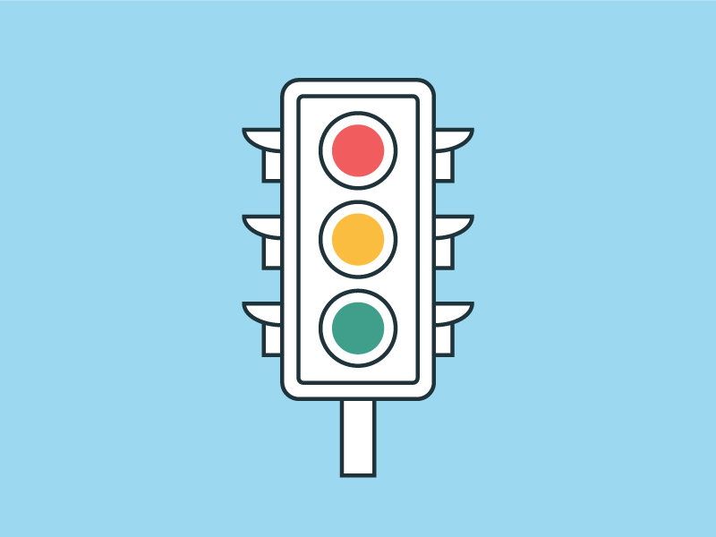 Bicycle Icon cyclist sycling community traffic rules flat glyph line cards bus traffic light boy girl