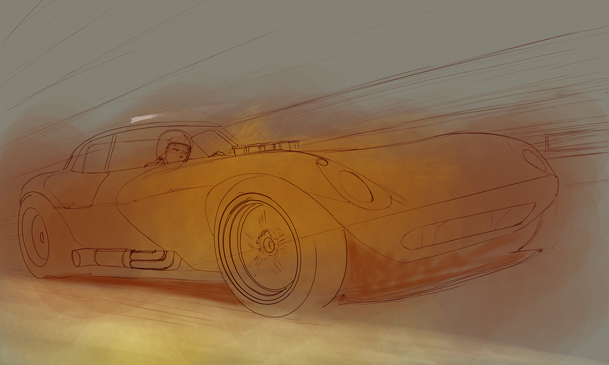 race car 60's racing dwayne vance automotive illustration race car image old racing 1964 cheetah ford cobra