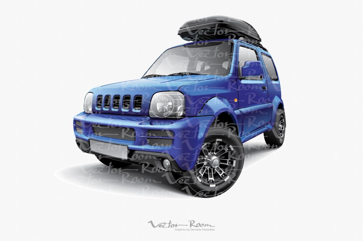 Suzuki Jimni suv Off-Road Vehicle jeep car crossover vector ILLUSTRATION 