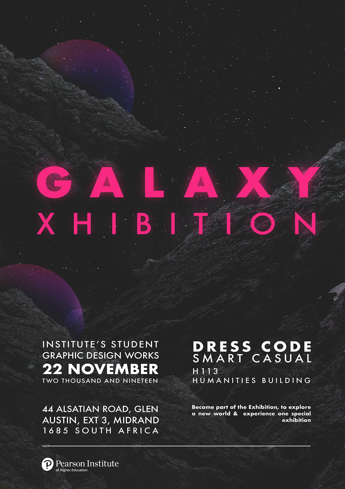 galaxy illustrations Vector Potrait glow Exhibition  Exhibition Poster IN GRADIENT BALLS motion graphic advert Loeries