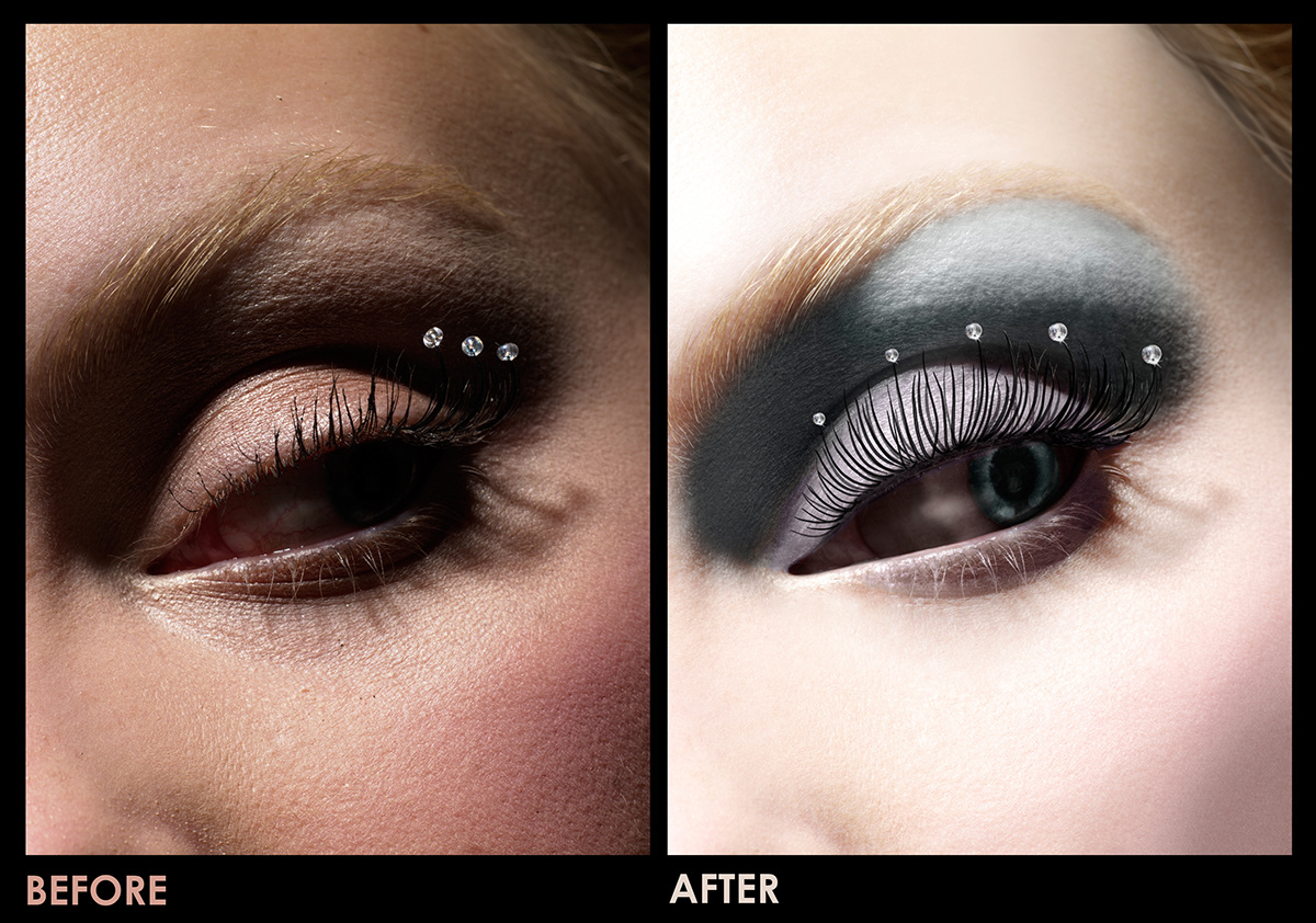 photoshop retouch  eyes retouch model retouch  Before After retouched picture  Face Retouch clean skin lashes