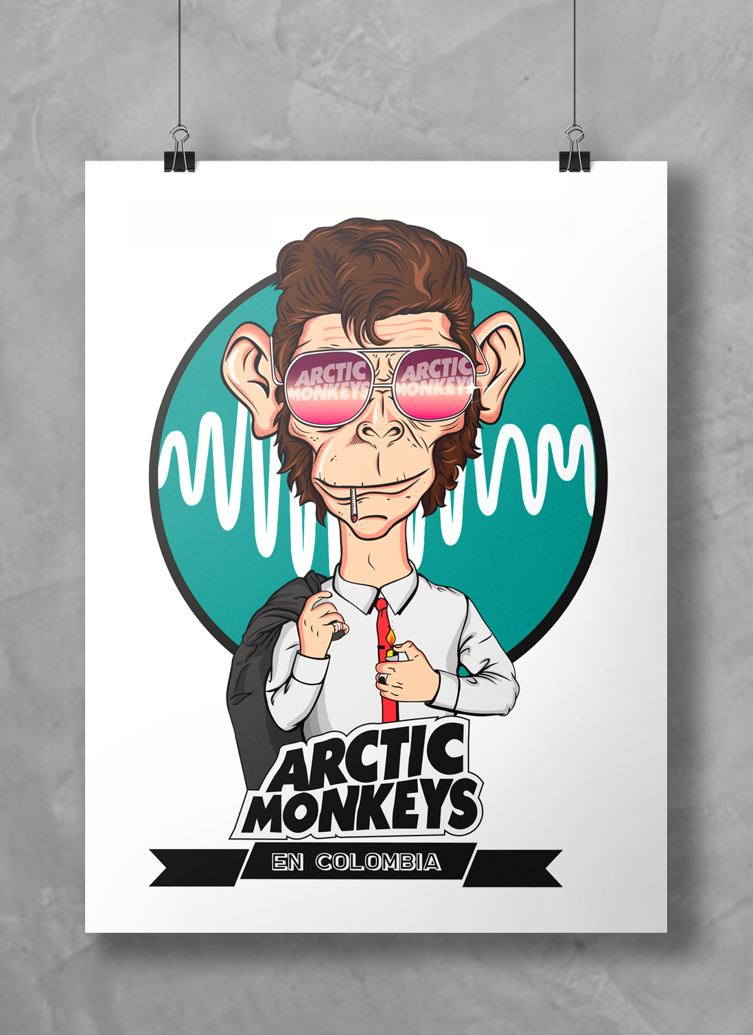 TOUKUI Artwork Arctic Monkeys Póster Pintura Decorativa Lienzo Arte Pared Sala Póster Dormitorio Pinturas 20x30 cm