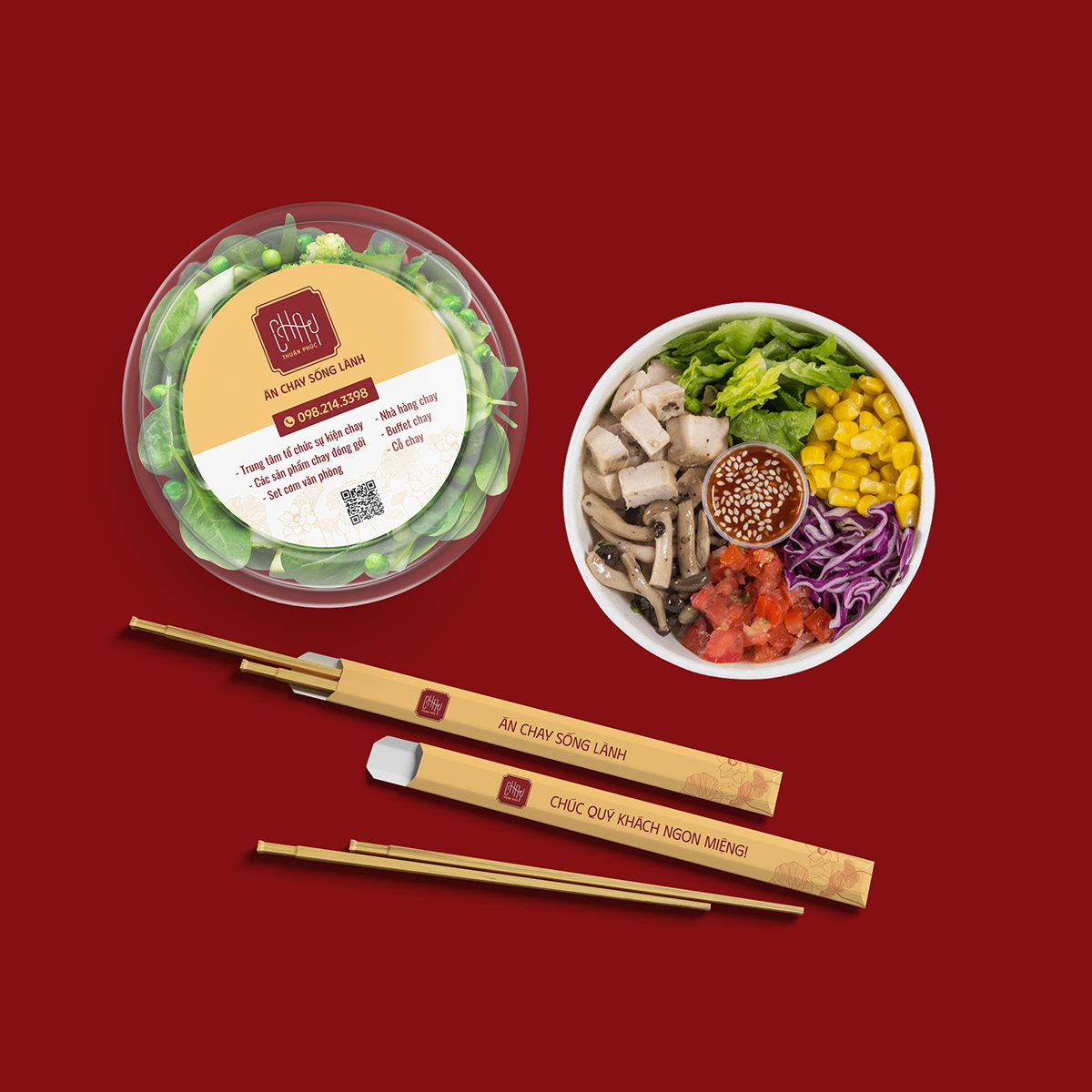 brand identity food logo Logo Design Packaging restaurant logo vegan food vietnam vietnamese food visual identity