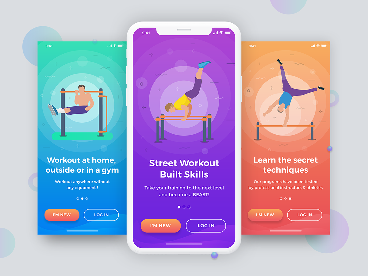 fitness app UI ux design ios iphonex mobile lifestyle workout