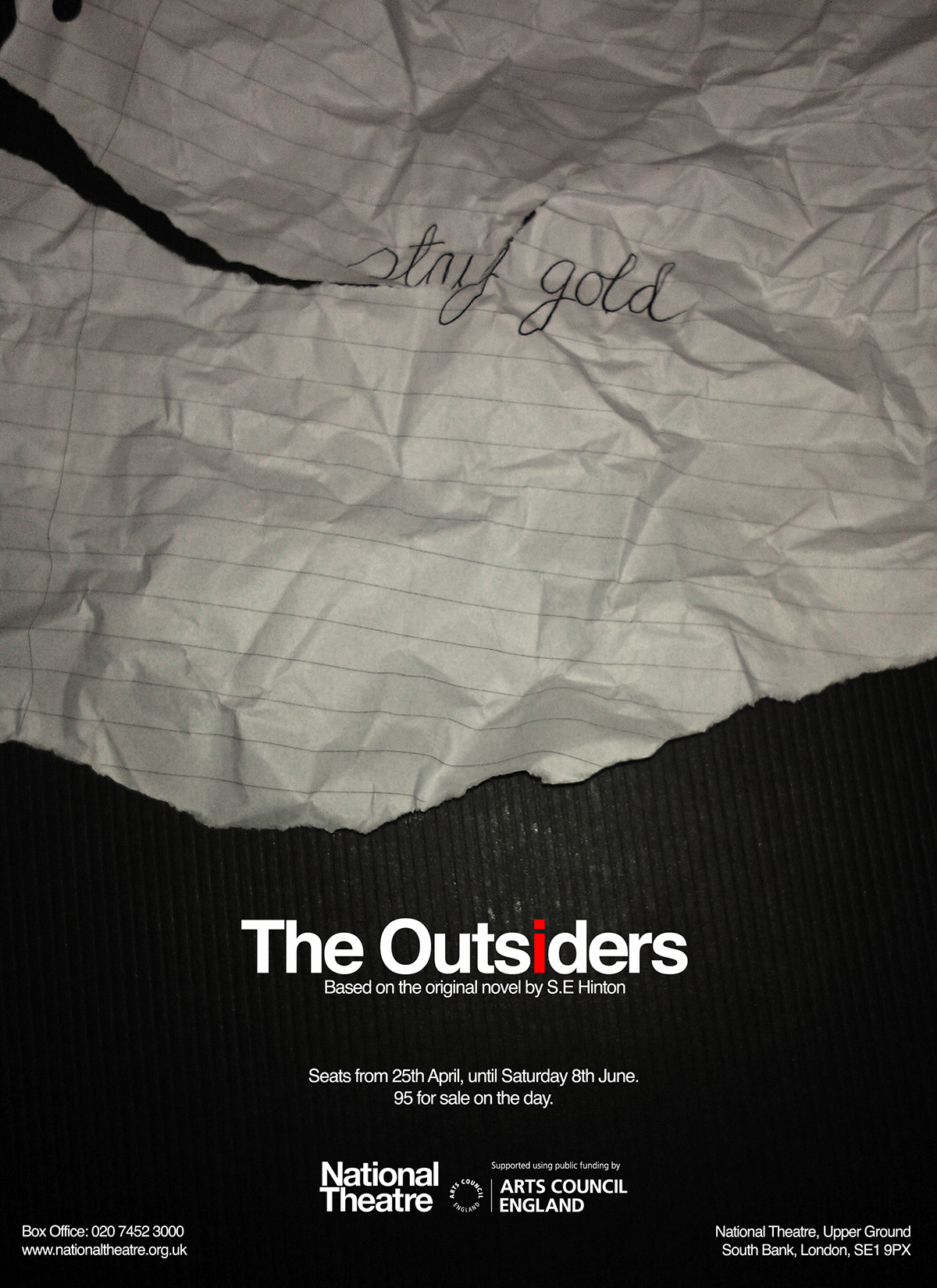 National Theatre poster The Outsiders graphics