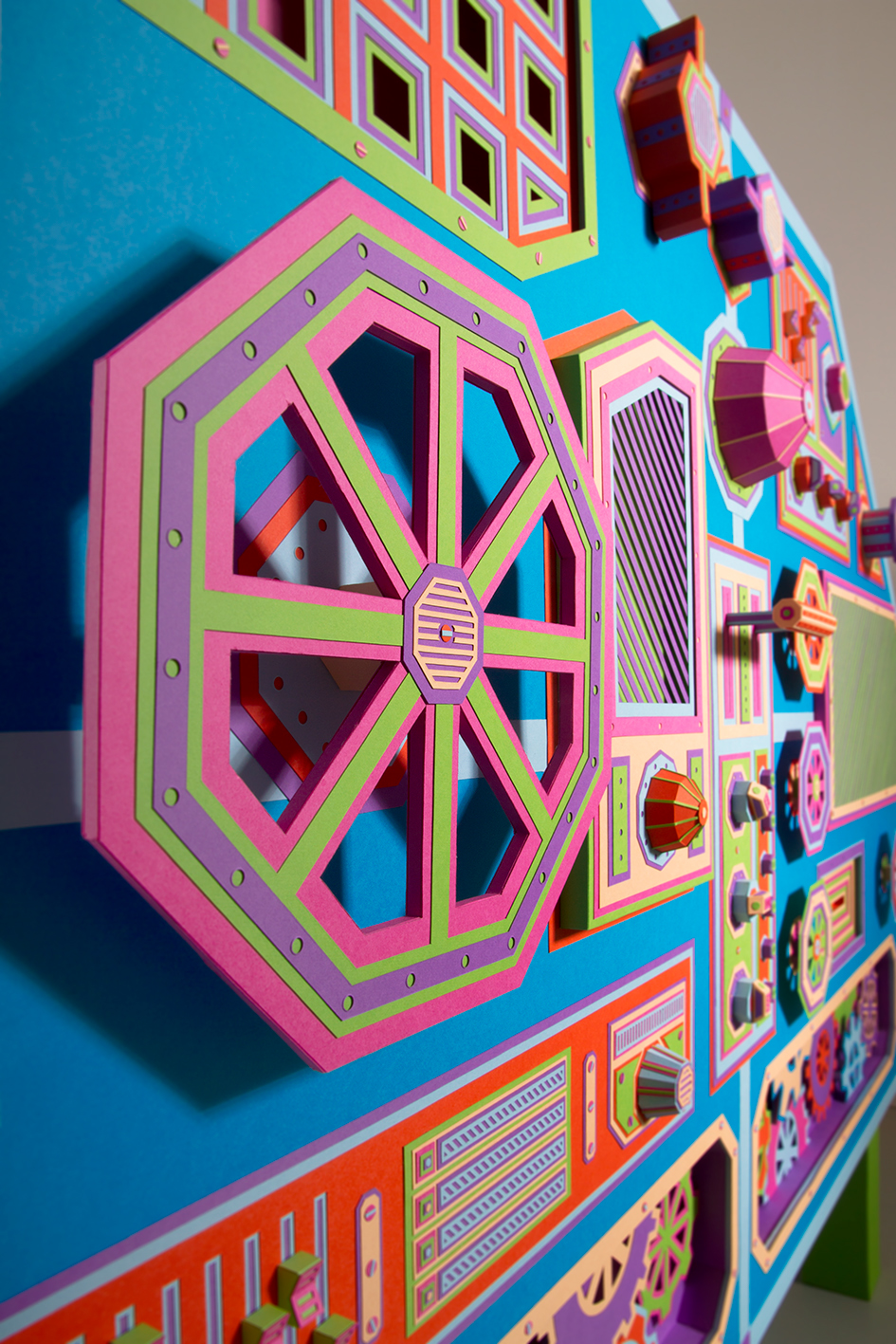 zim&zou pompidou factory handmade color paper art installation
