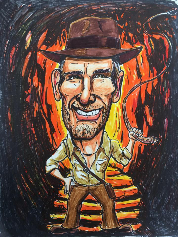 cartoon ILLUSTRATION  caricature   Celebrity Harrison Ford indiana Jones