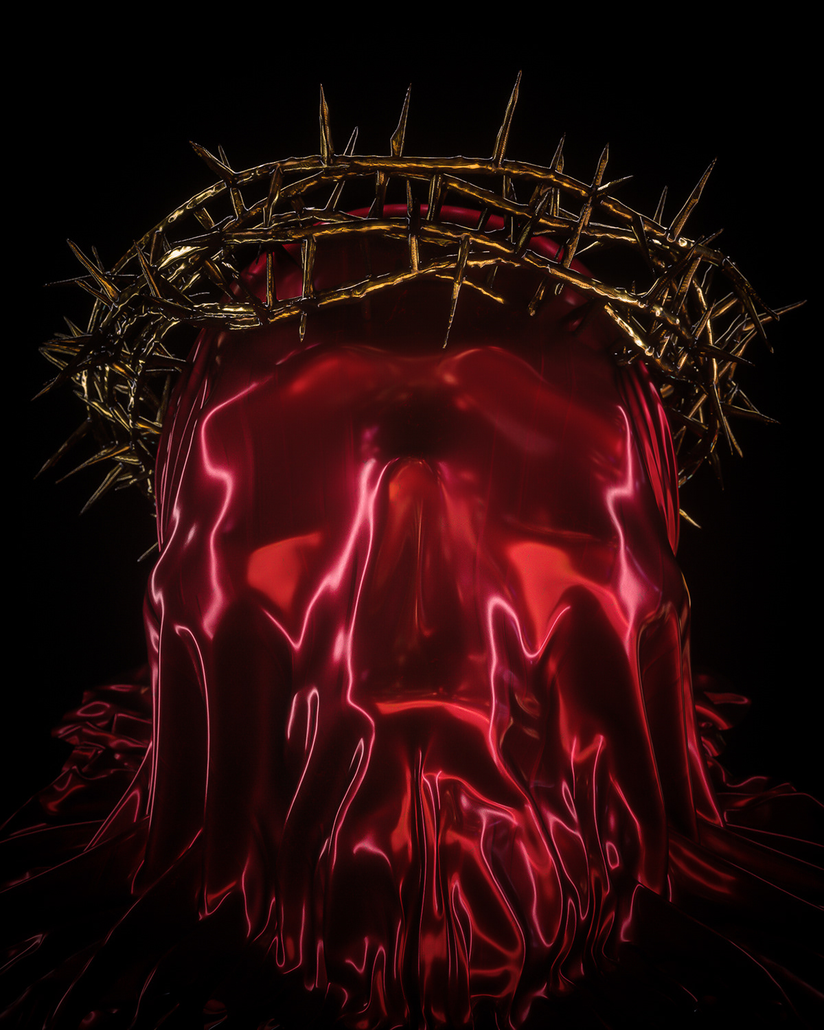 billelis Easter particles cloth simulation jesus religion skull gothic fabric