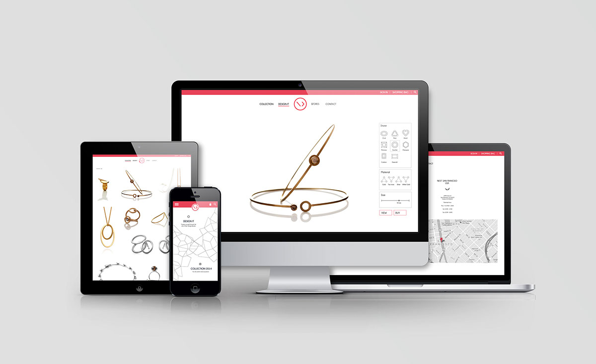 jewelry gold silver Web app luxury identity