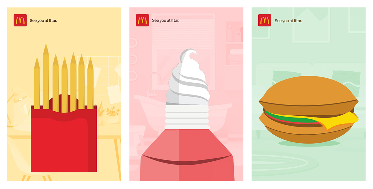 Advertising  art direction  iftar ILLUSTRATION  McDonalds poster ramadan