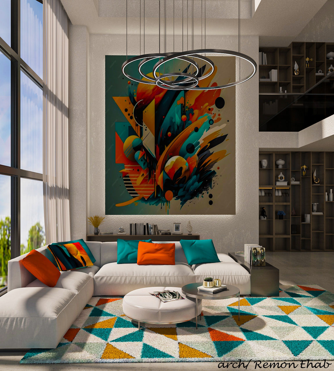 indoor interior design  architecture visualization 3D modern 3ds max archviz Render vray