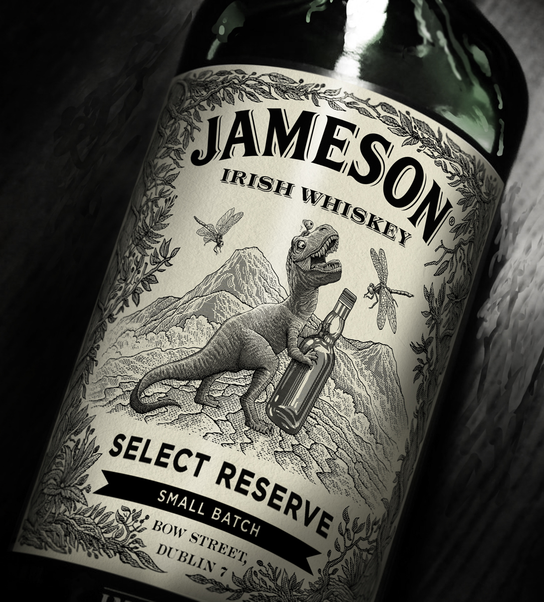 vintage Retro alcohol engraving graphic art Label Whiskey jameson Irish Whiskey Jameson Whiskey