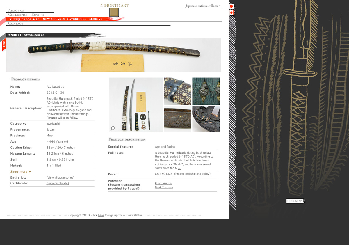 antique  Sword  web  montreal japan Canada