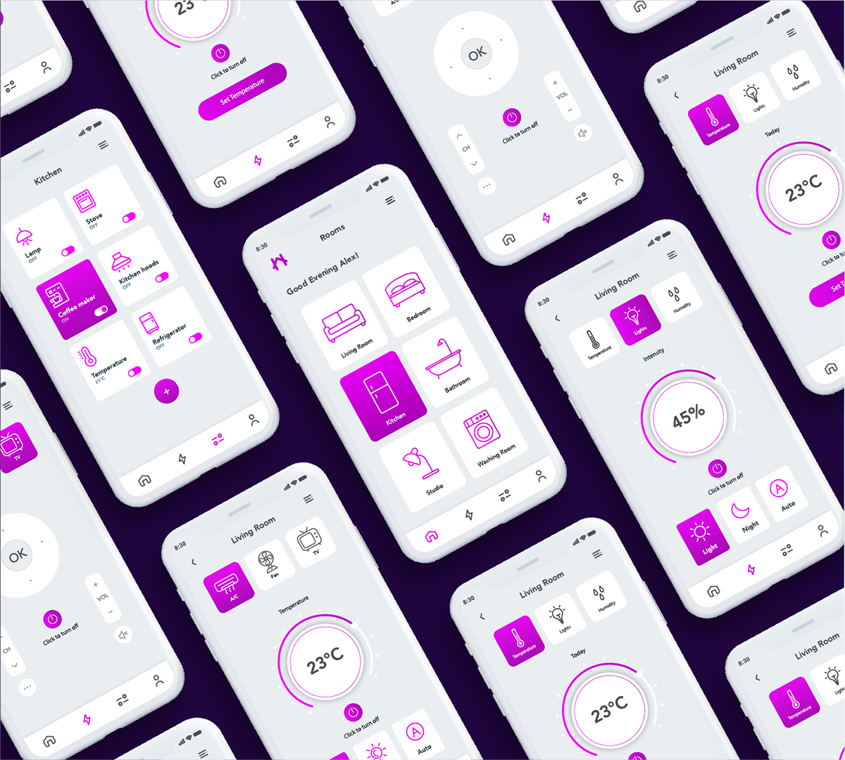 app ui Mobile app Mobile UI purple ui Smart Home App UI UI trend UI/UX ux UI trends