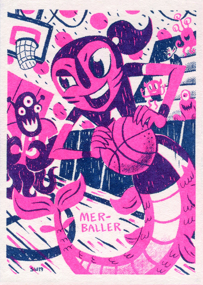 basketball cards Duotone fantasy monsters Retro risograph soccer unicorn Wrestling