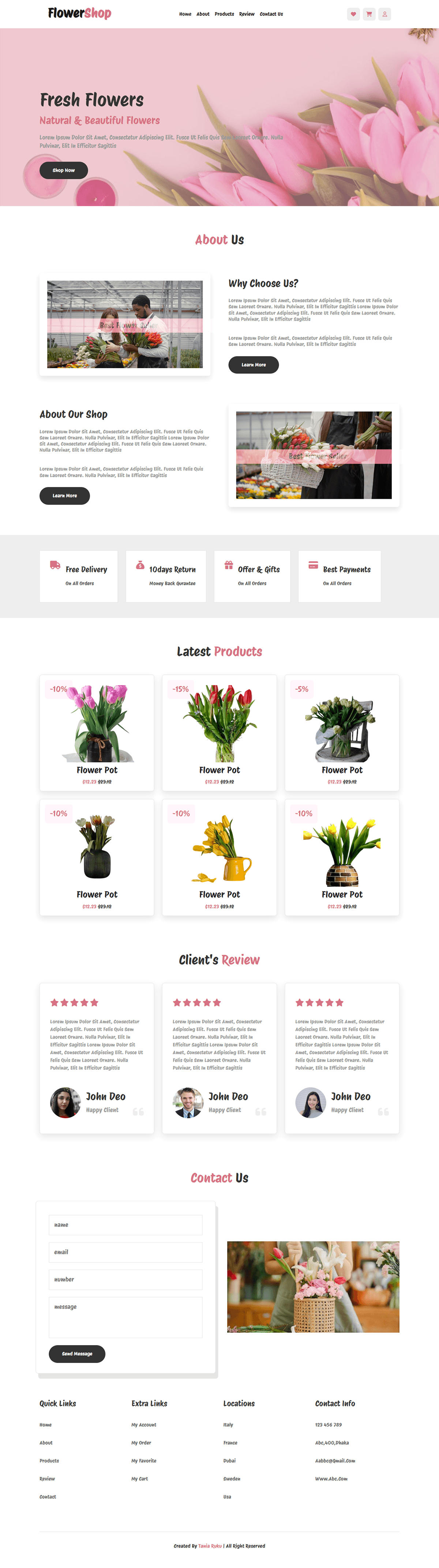 Flower Shop Flower Shop Web Design landing page design landing page website Website Website Design Web designer Webdesign flower shop web flower shop website