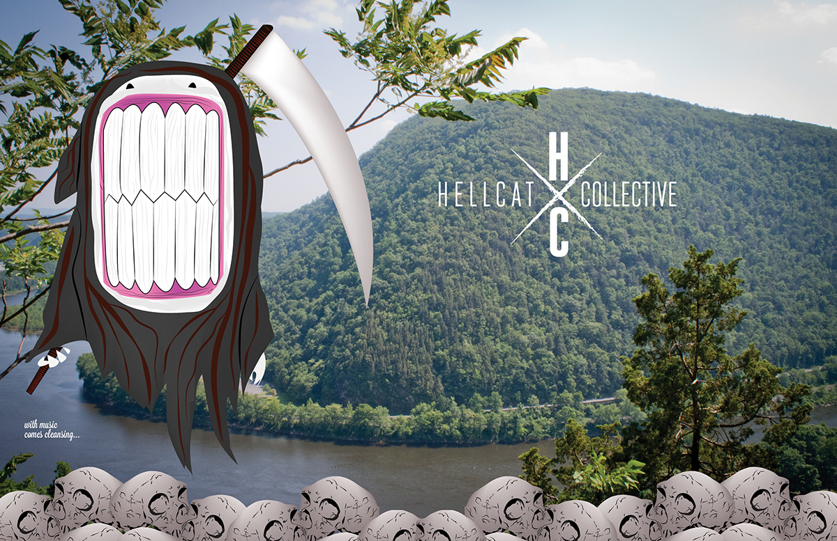 Hellcat Collective #hellcatcollective #Hellcat Collective music label NJ new jersey illustrations grim reaper reaper