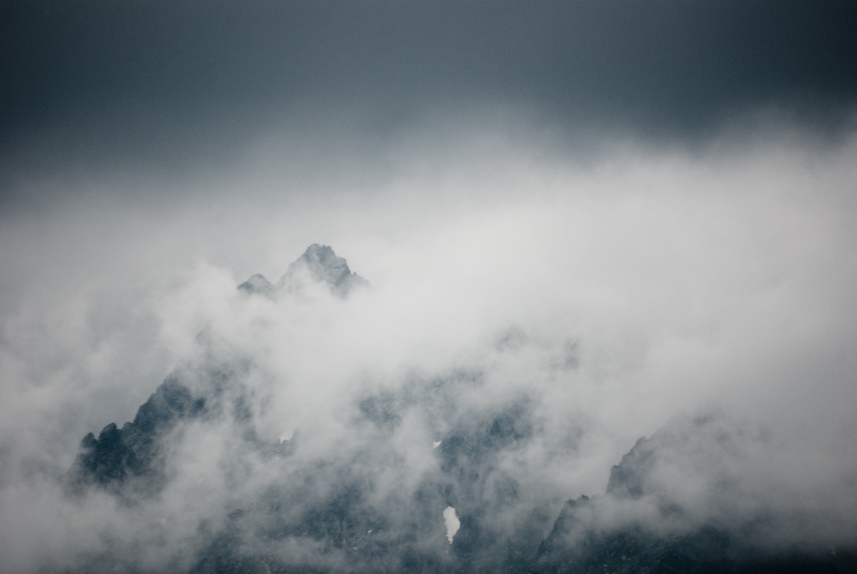 storm mountains fog