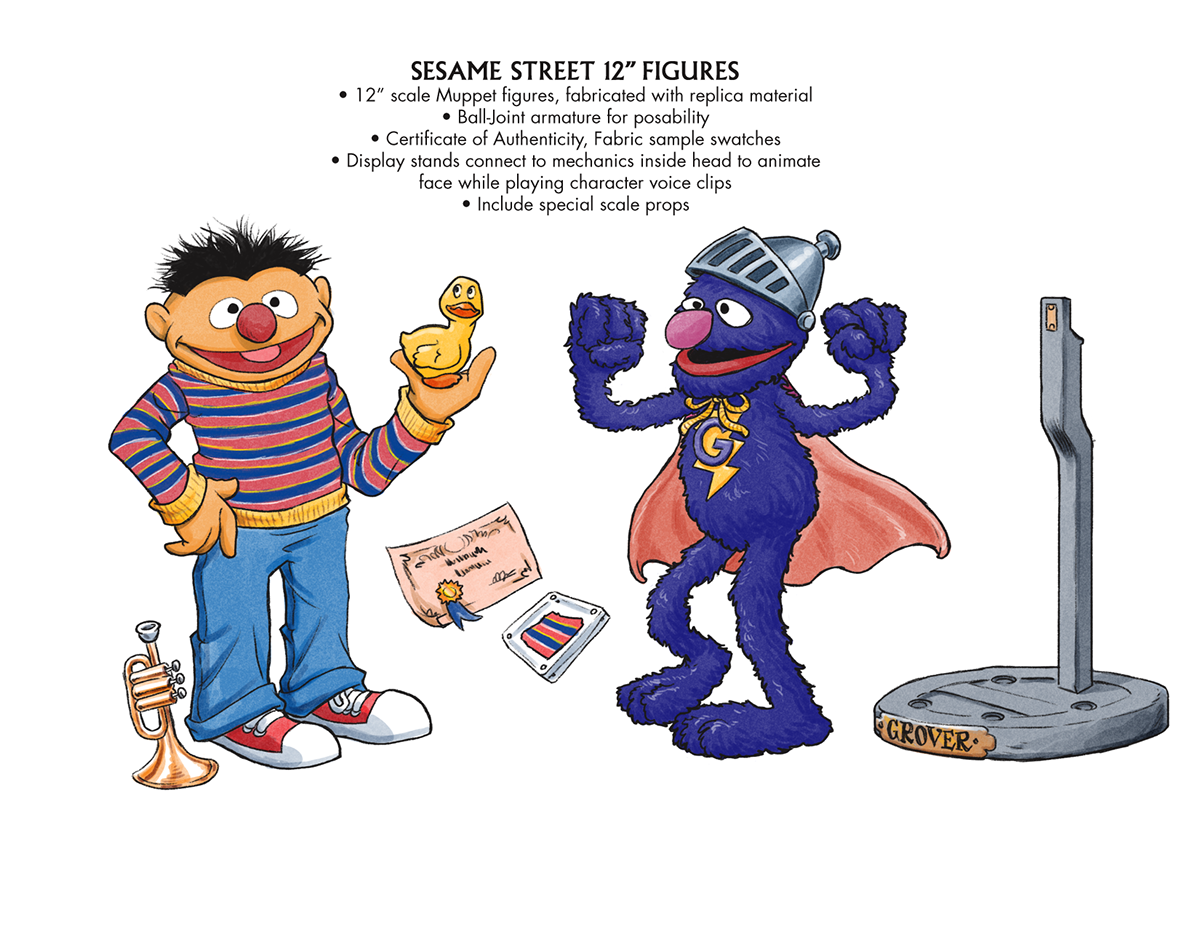 sesame street Hasbro toy line Muppets Children's Television Workshop Ernie & Bert big bird super grover