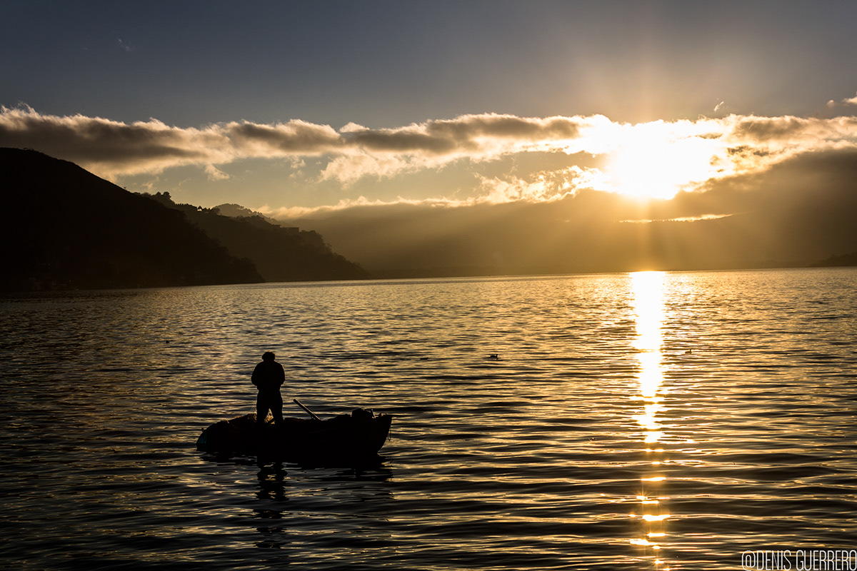 Amatitla lake Guatemala Sunrise fishing