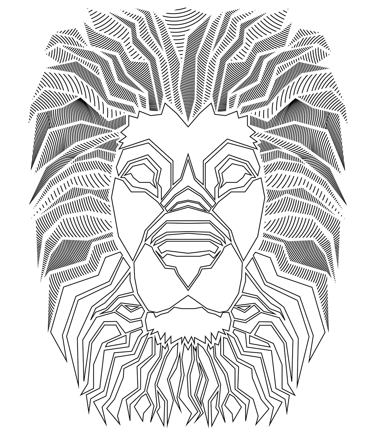 tshirt lion line Clothing geometry animal king