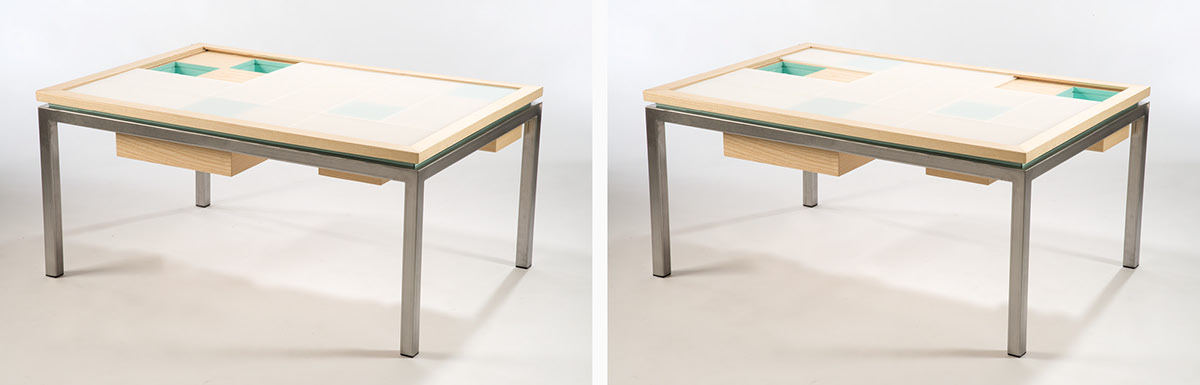 Adobe Portfolio table coffee table puzzle Grad Show 2015 risd game ash