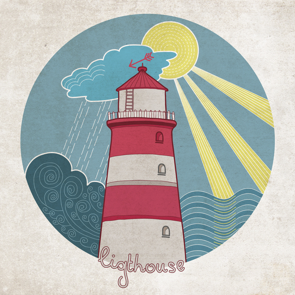 lighthouse vector adobe Illustrator Landscape sea Travel Travelling texture graphic SKY light storm photo color