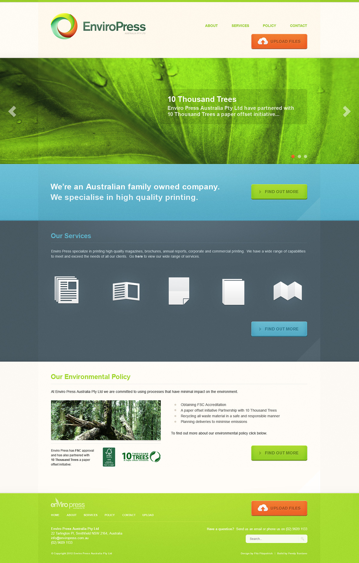wordpress Web site Printing business commercial green blue texture noise UI enviroment print Australia