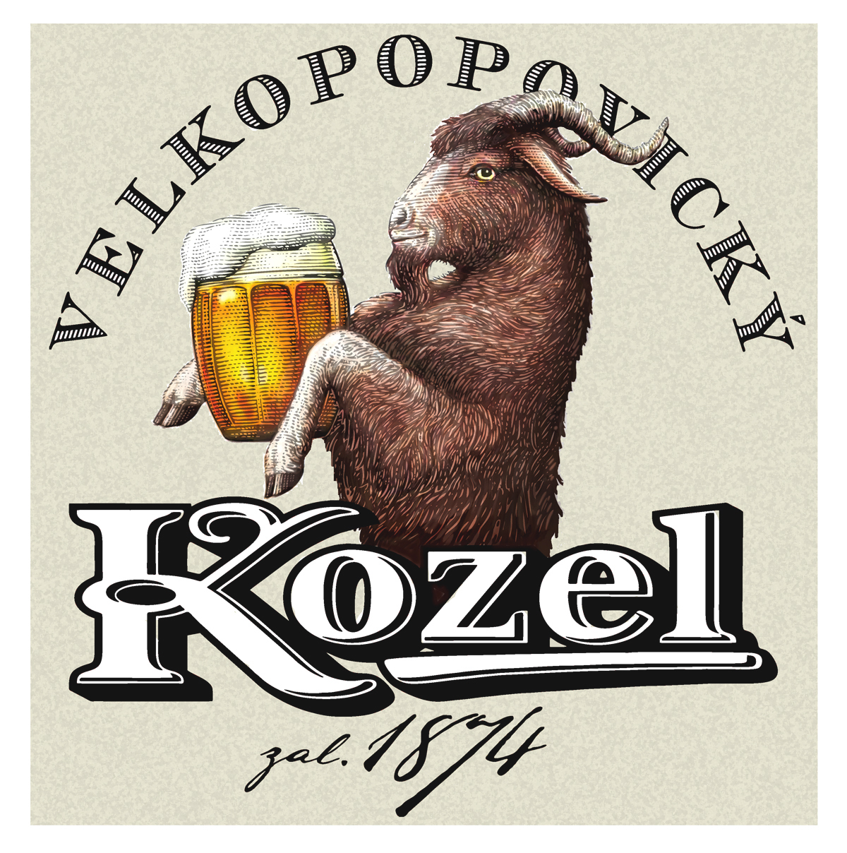 Kozel beer Steven Noble woodcut scratchboard