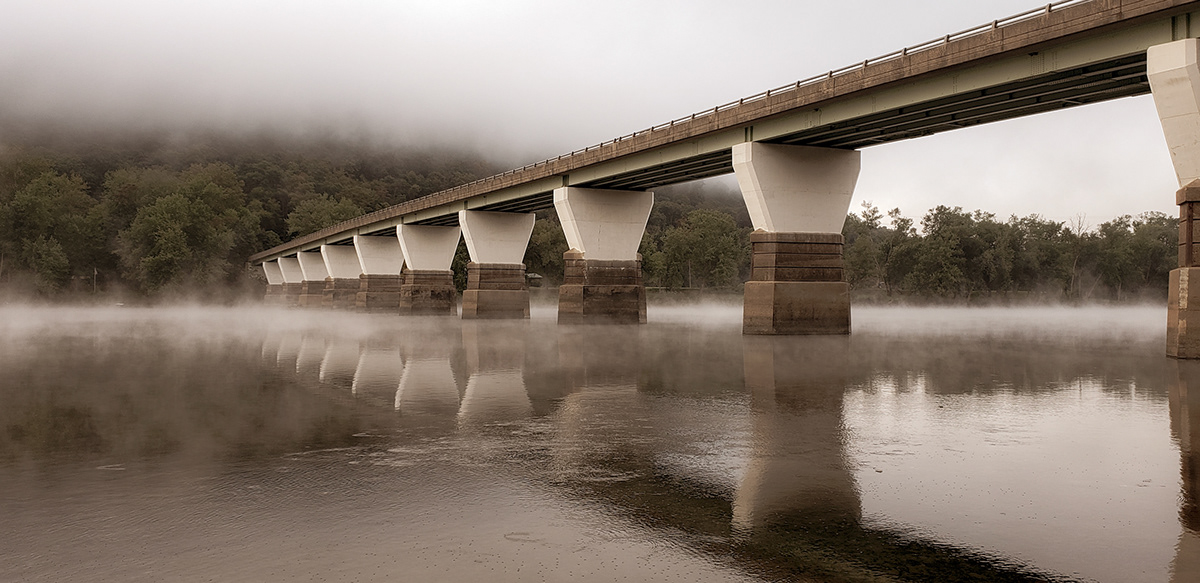 Susquehanna River river bridge water Pennsylvania fog MORNING