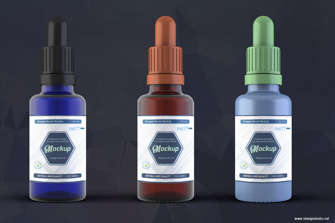 cobalt Amber bottle Mockup mock-up Health dropper Liquid glass medical