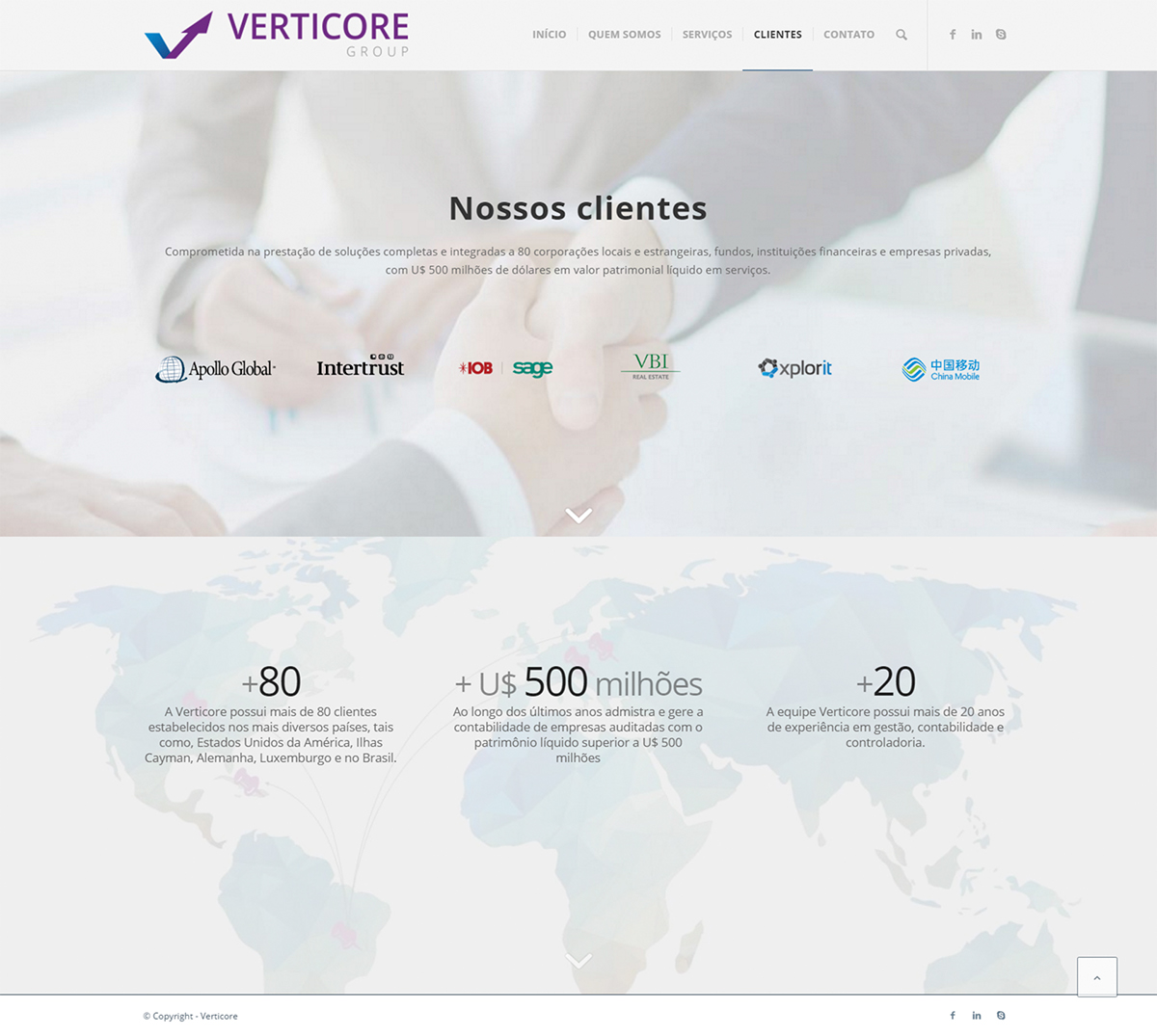 site Verticore contabilidade wordpress branding 